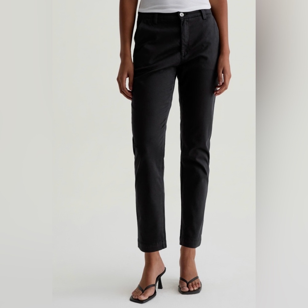 AG Adriano Goldschmied The Caden Slim Chino Pants Black Mid Rise Women’s Size 29